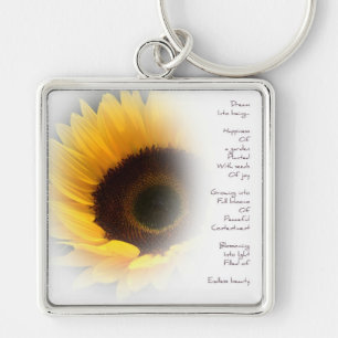 Sunflower Dream Poem Key Chain