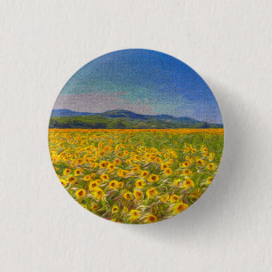 Sunflower Dreams Art 3 Cm Round Badge