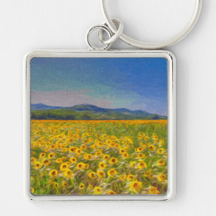 Sunflower Dreams Art Key Ring