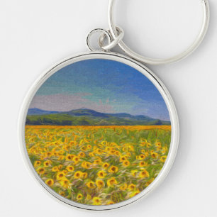 Sunflower Dreams Art Key Ring