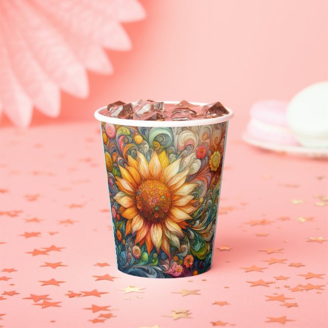 Sunflower Dreams Paper Cups (Insitu)