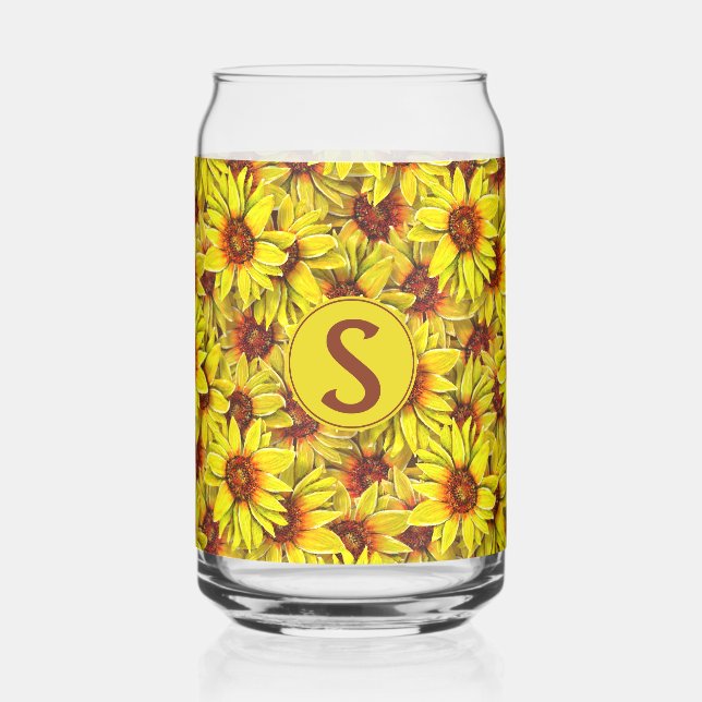 Sunflower Drinking Glass (Left)