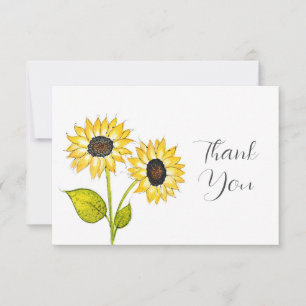'Sunflower Duet'   Thank You Card