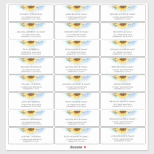 Sunflower Dusty Blue Guest Names Address Labels