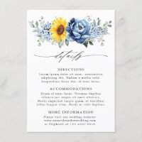 Sunflower Dusty Blue Slate Floral Wedding Details