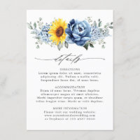 Sunflower Dusty Blue Slate Floral Wedding Details