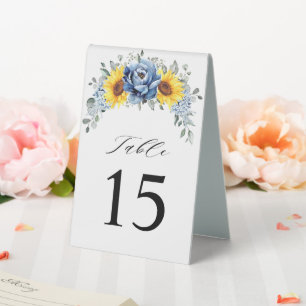 Sunflower Dusty Blue Slate Peony Floral Wedding