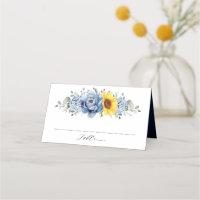 Sunflower Dusty Blue Slate Peony Floral Wedding