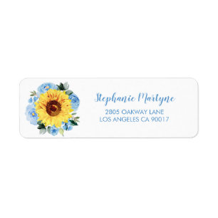 Sunflower Dusty Blue Watercolor Floral Script Font