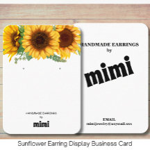 Sunflower Earring Display Business Card