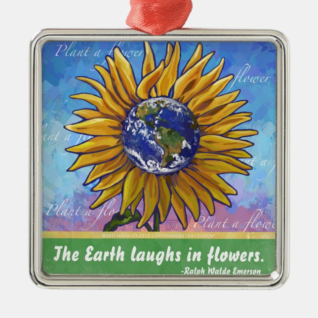 Sunflower Earth Art Metal Tree Decoration (Front)