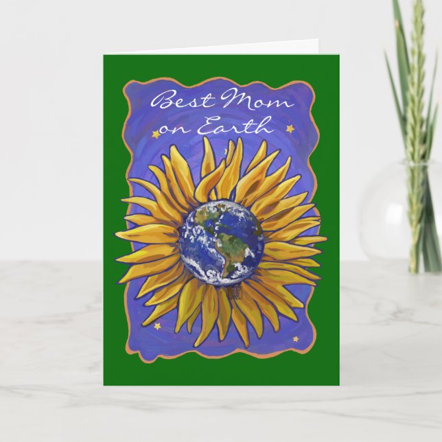 Sunflower Earth Best Mum on Earth Card (Front)