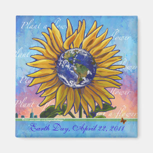 Sunflower Earth Day Magnet