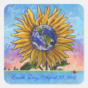 Sunflower Earth Day Stickers