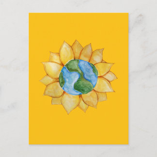 Sunflower Earth Day Sunny Summertime Earthy Postcard