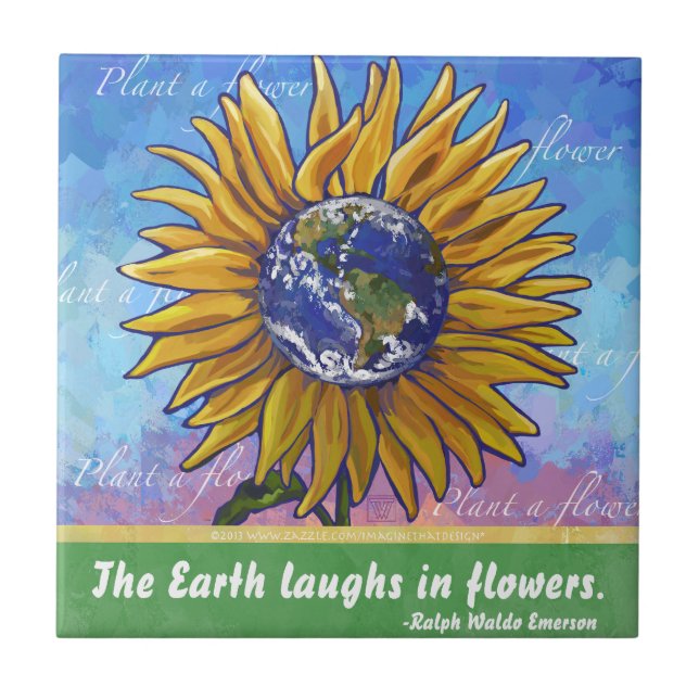 Sunflower Earth Quote Tile (Front)
