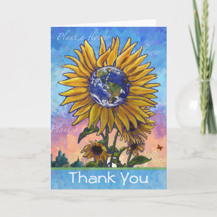 Sunflower Earth Thank You Card