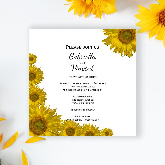 Sunflower Edge Wedding Invitation (Creator Uploaded)