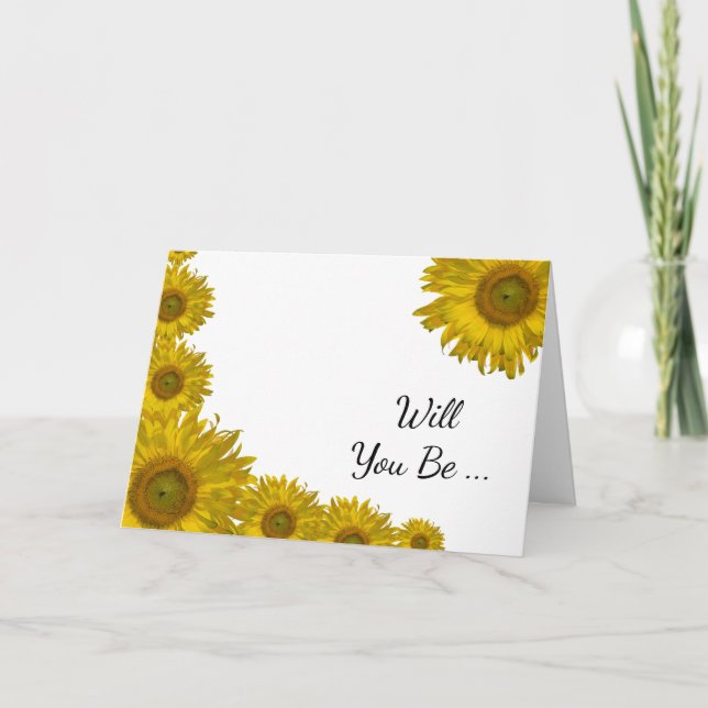 Sunflower Edge Will You Be My Bridesmaid Card (Front)