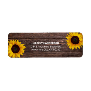 Sunflower Elegant Rustic Country Gold Wedding Labe
