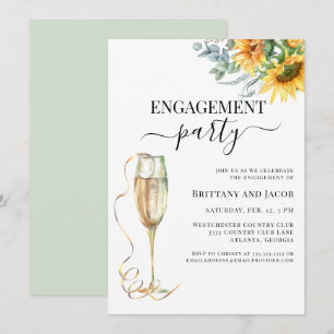 Sunflower Elegant Wedding Engagement Party Invitation
