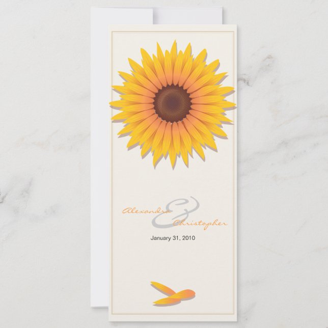 Sunflower Elegant Wedding Invitation Announcement (Front)