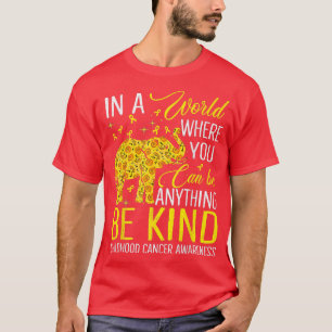 Sunflower Elephant Be Kind Childhood Cancer Awaren T-Shirt