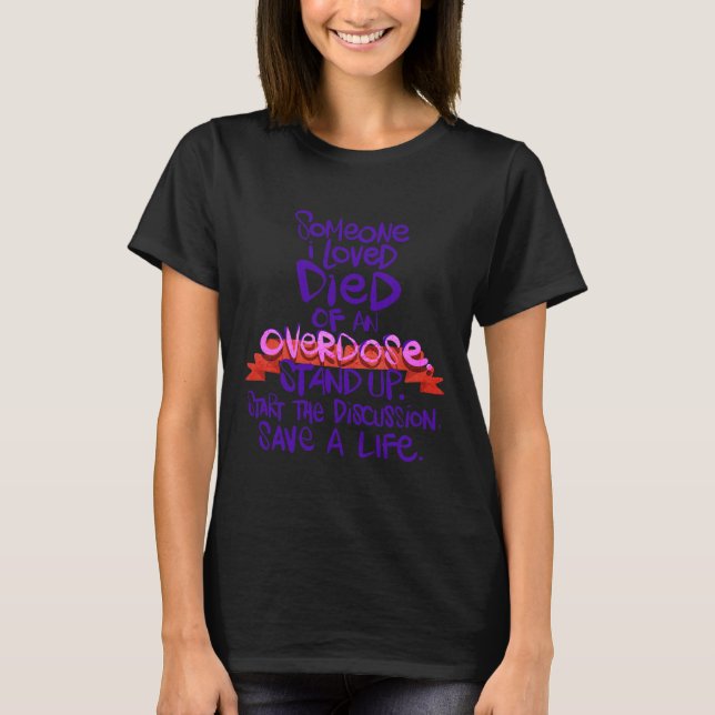 Sunflower Elephants Overdose Awareness Purple Ribb T-Shirt (Front)