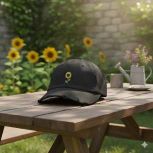 Sunflower Embroidery Hat   Simple Small Flower Des