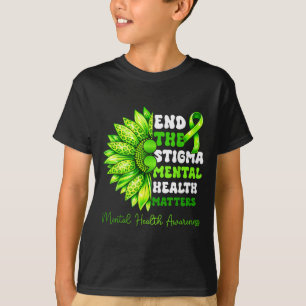 Sunflower End The Stigma Mental Health Awareness T-Shirt