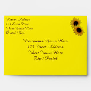 Sunflower Envelopes Custom Greeting Card Envelope