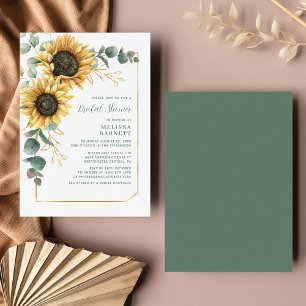 Sunflower Eucalyptus Bridal Shower Invitation