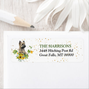 Sunflower Eucalyptus Cairn Terrier Return Address