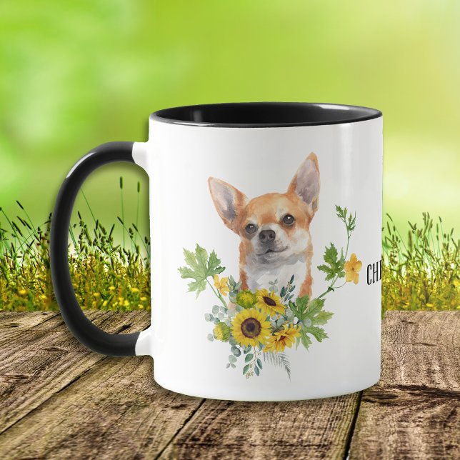 Sunflower Eucalyptus Chihuahua Dog Mug (Creator Uploaded)