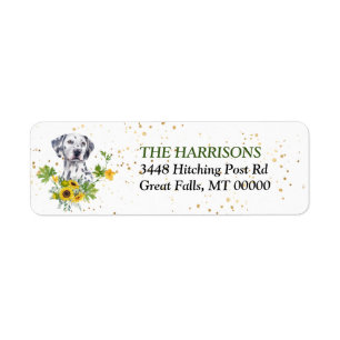 Sunflower Eucalyptus Dalmatian Return Address