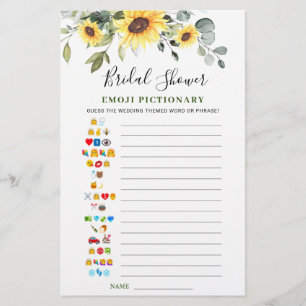 Sunflower Eucalyptus Double-Sided Bridal Game