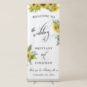 Sunflower Eucalyptus Elegant Wedding Welcome Sign
