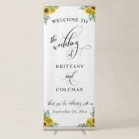 Sunflower Eucalyptus Elegant Wedding Welcome Sign