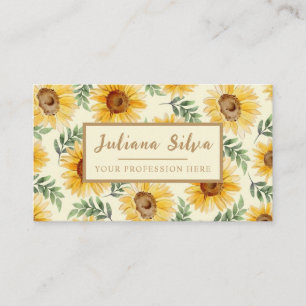 Sunflower Eucalyptus Floral Botanical Business Card
