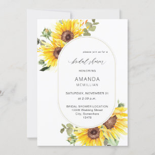 Sunflower & Eucalyptus Floral Bridal Shower Invitation