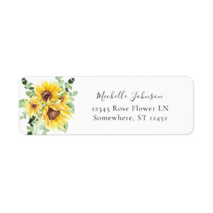 Sunflower & Eucalyptus Floral Return Address
