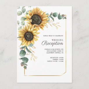 Sunflower Eucalyptus Floral Wedding Reception Enclosure Card