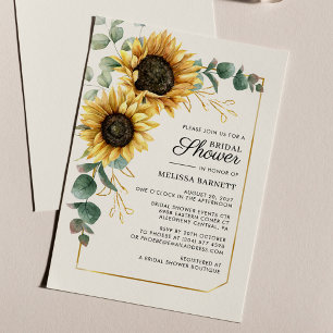 Sunflower Eucalyptus Foliage Bridal Shower Invitation