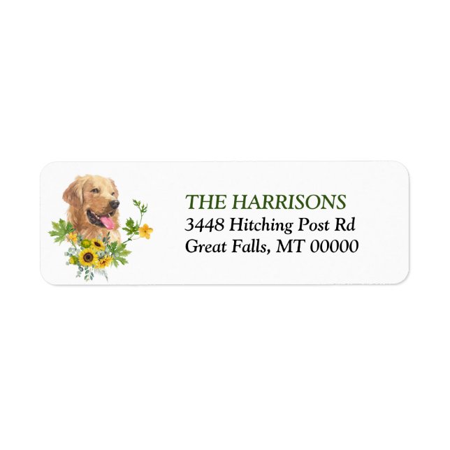 Sunflower Eucalyptus Golden Retriever Dog (Front)