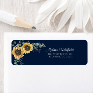 Sunflower Eucalyptus Greenery Return Address