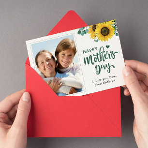 Sunflower Eucalyptus Happy Mother's Day Photo Card