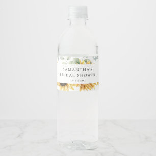 Sunflower Eucalyptus Love in Bloom Bridal Shower Water Bottle Label