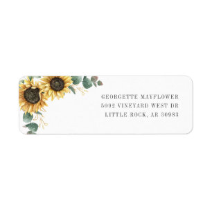 Sunflower Eucalyptus Moving Return Address