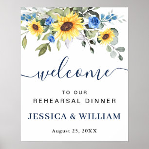 Sunflower Eucalyptus REHEARSAL DINNER Welcome Sign