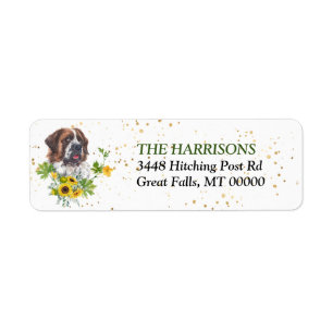 Sunflower Eucalyptus Saint Bernard Return Address